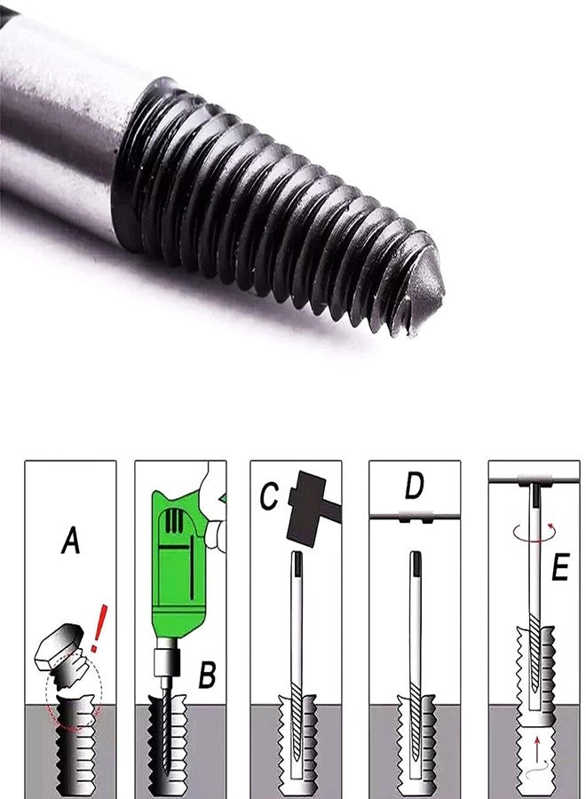 RKGD 6Pcs Damaged Broken Stud Pipe, Bolts & Screws Reverse Extractor Removal Drill Bit Tool Kit (3-22 mm) - Image 5